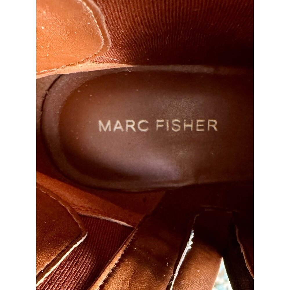 Marc Fisher Women’s‎ Tall Riding Boots Black W/ Brown Leather Buckle Zip Size 8M - Picture 4 of 12